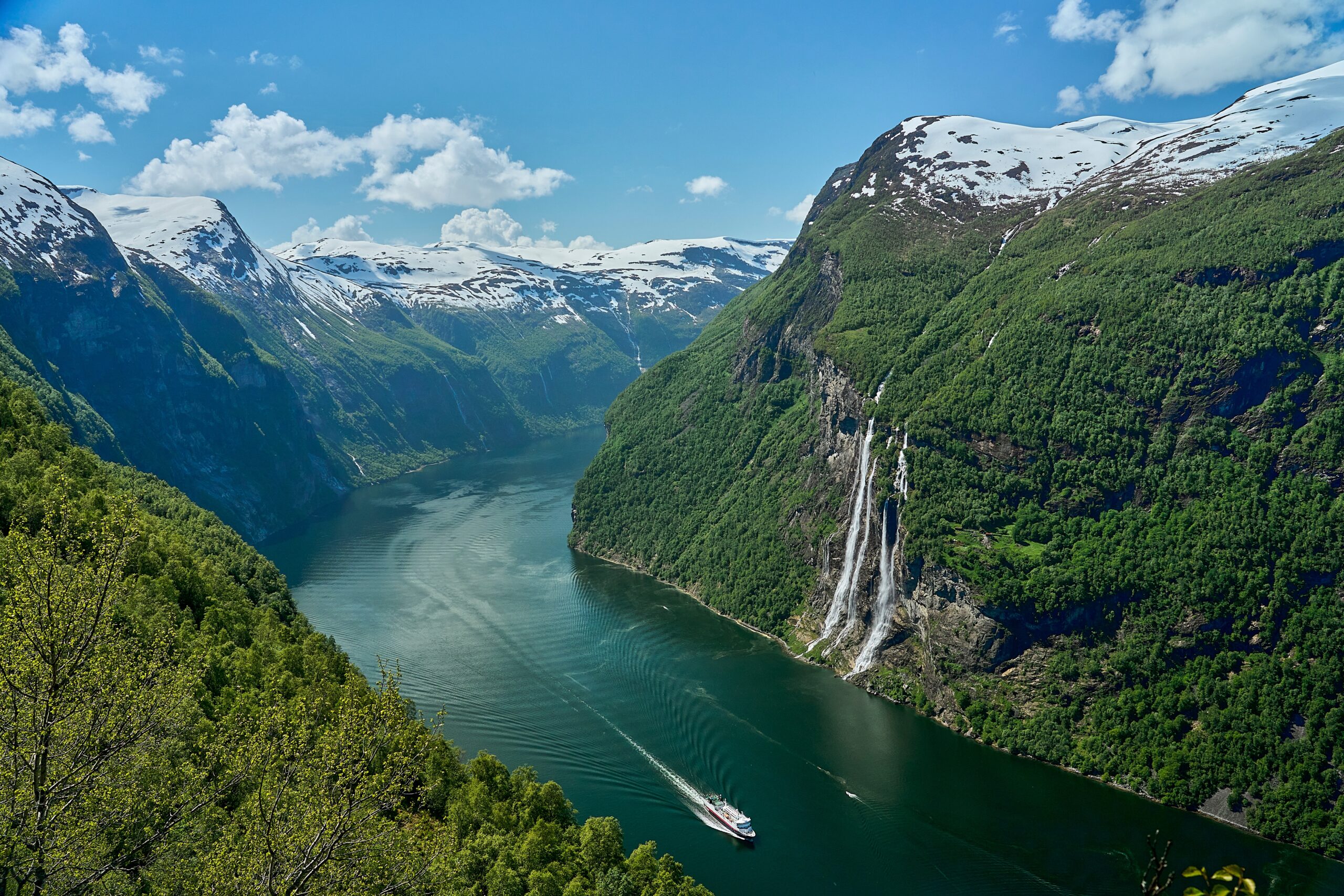 small ship in the Norwegian fjords